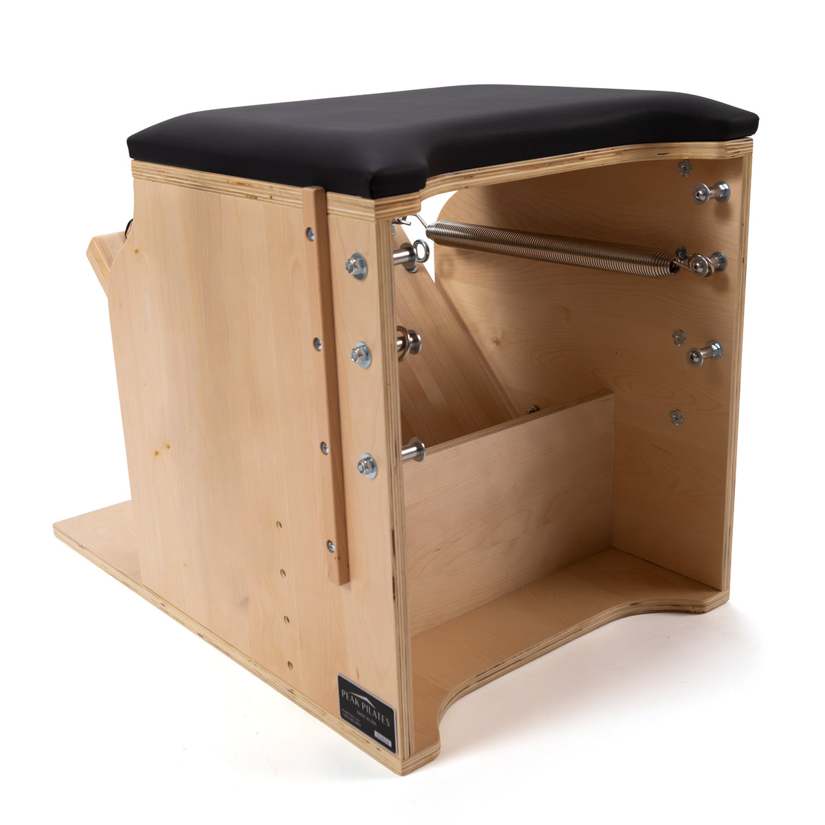 back of split pedal low chair by Peak Pilates