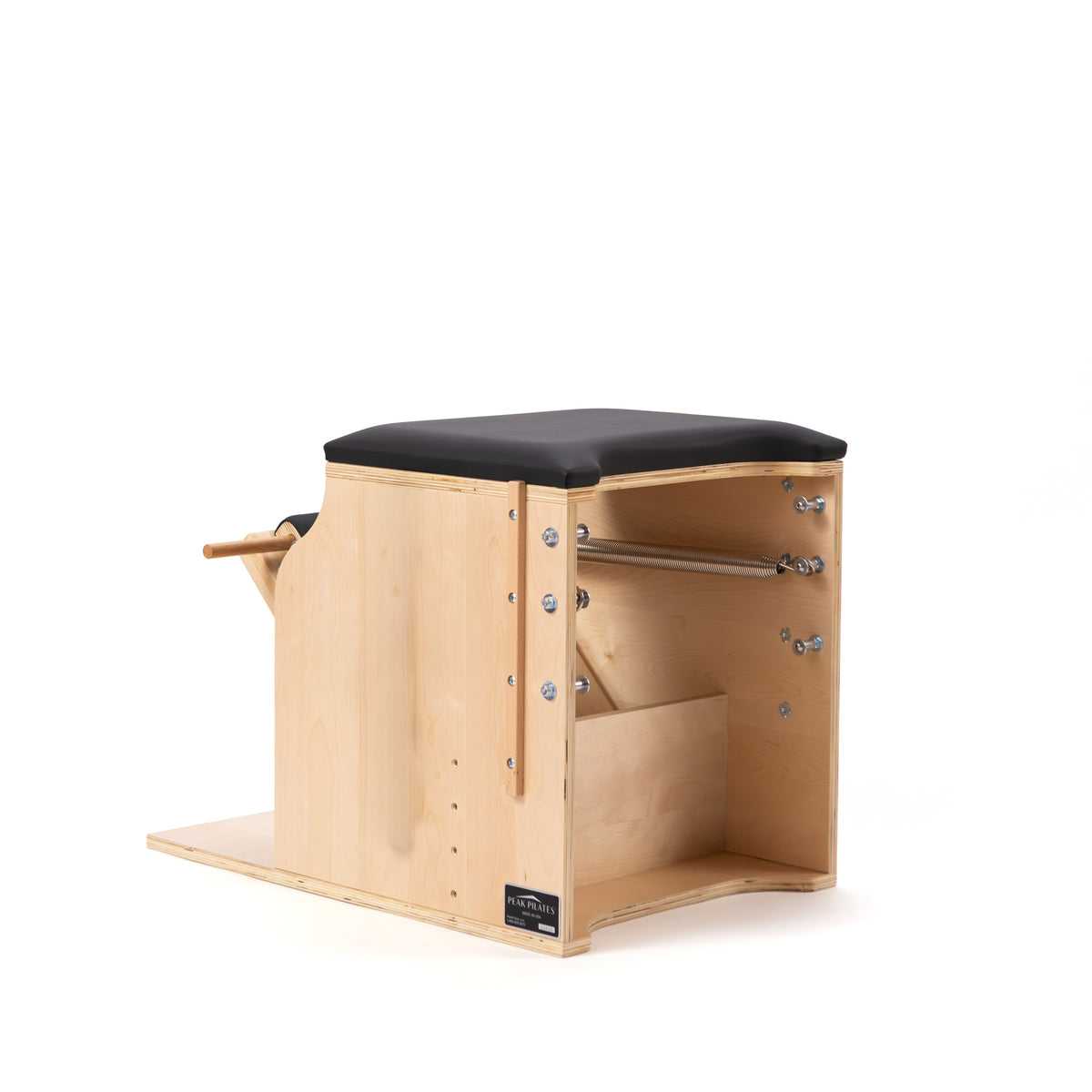 back of split pedal low chair by Peak Pilates