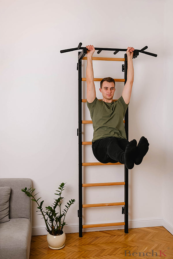 BenchK 722 Swedish Ladder with Pull-Up Bar and Dip Bar